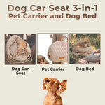 3 - in - 1 Pet Carrier Bag Dog Car Seat Booster and Bed for Small Dogs and Cats - GreenFur