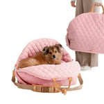 3 - in - 1 Pet Carrier Bag Dog Car Seat Booster and Bed for Small Dogs and Cats - GreenFur
