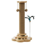 3 - in - 1 Scratching Post Cat Climbing Tower with Teaser Ball for Cats - GreenFur