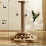 3 - in - 1 Scratching Post Cat Climbing Tower with Teaser Ball for Cats - GreenFur