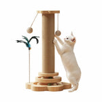 3 - in - 1 Scratching Post Cat Climbing Tower with Teaser Ball for Cats - GreenFur