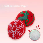3 Pack Christmas Plush Cat Toy Catnip Crinkle Pet Play Santa Snowflake Reindeer - GreenFur