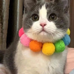 3 Pack Colorful Cute Pom - Pom Cat Collar Dog Necklace - GreenFur