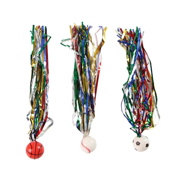 3 Pack Colorful Ribbon Cat Toy with Bouncy Ball Interactive Play - GreenFur