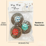 3 Pack Corrugated Paper Cat Toy Ball Set with Bell - GreenFur
