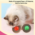 3 Pack Corrugated Paper Cat Toy Ball Set with Bell - GreenFur