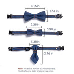 3 Pack Denim Bow Tie Collar with Adjustable Neck Strap for Cats and Dogs - GreenFur