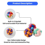 3 Pack Interactive Glitter Toy Ball with Bell for Cats - GreenFur