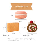 3 Pack Latex Dessert Dog Toys Set Cake Biscuit Macaron for Puppies - GreenFur