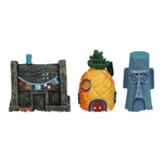 3 - Pack Mini Cartoon Pineapple Set Aquarium Decor Fish Shrimp Hideout PVC Ornaments - GreenFur