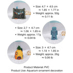 3 - Pack Mini Cartoon Pineapple Set Aquarium Decor Fish Shrimp Hideout PVC Ornaments - GreenFur