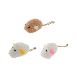 3 Pack Plush Mouse Toy Set with Bell for Kittens - GreenFur