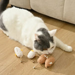 3 Pack Plush Mouse Toy Set with Bell for Kittens - GreenFur
