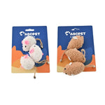 3 Pack Plush Mouse Toy Set with Bell for Kittens - GreenFur