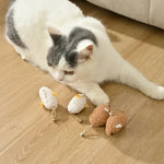 3 Pack Plush Mouse Toy Set with Bell for Kittens - GreenFur