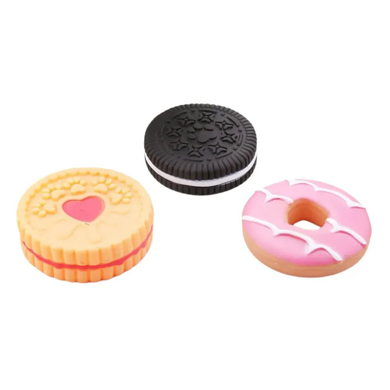 3 Pack Puppy Chew Toy Set with Rubber Biscuit Design for Dog - GreenFur
