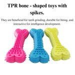 3 Pack TPR Pet Toothbrush Stick Durable Dog Bone Chew Toy, Random Color - GreenFur