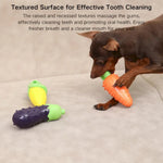 3 PCS Packing Carrot Eggplant Corn Vegetable Dog Squeaky Chew Toys - GreenFur