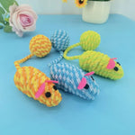 3 PCS Packing Colorful Woven Mouse Tail Ball Rustling Sound Cat Toy Set - GreenFur