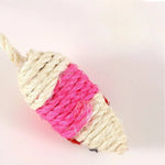 3 Pcs Sisal Rope Mouse Cat Toy for Chewing Batting and Daily Enrichment - GreenFur