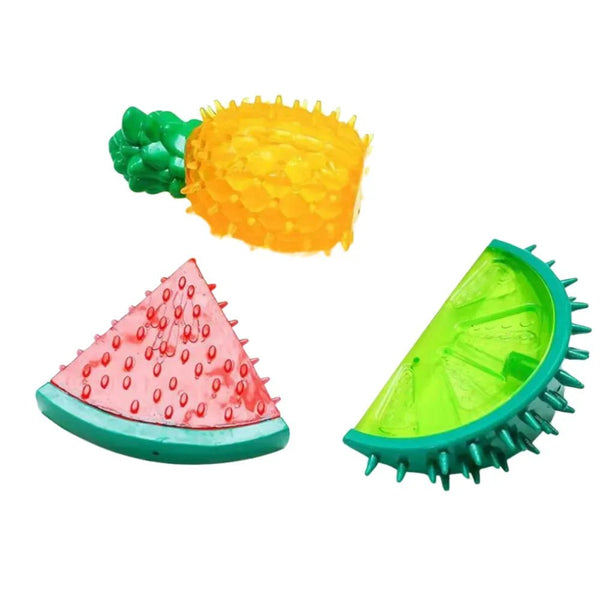 3 Piece Pack Summer Squeaky Chew TPR Cooling Frozen Dog Toy Sets - GreenFur