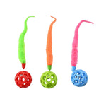 3 - Piece Set Colorful TPR Cat Chasing Toy with a Plush Tail - GreenFur