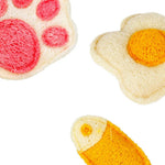 3 Piece Set Cute Scratch Resistant Natural Loofah Pet Cat Toy - GreenFur