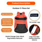 3 - Piece Set L, XL Size Orange Dog Outdoor Collection - GreenFur