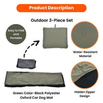3 - Piece Set Portable Camouflage Dog Outdoor Collection - GreenFur