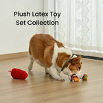 3 - Piece Set Squeaky Plush Cola and Latex Burger Fries Dog Toy Set - GreenFur