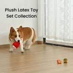 3 - Piece Set Squeaky Plush Cola and Latex Burger Fries Dog Toy Set - GreenFur