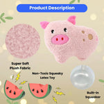 3 - Piece Set Squeaky Plush Pig and Latex Watermelons Dog Toy Set - GreenFur