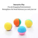 35 Pack Latex Foam Cat Toy Ball Double Color Interactive Chase Self Play Toy - GreenFur