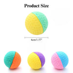 35 Pack Latex Foam Cat Toy Ball Double Color Interactive Chase Self Play Toy - GreenFur