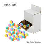 35 Pack Latex Foam Cat Toy Ball Double Color Interactive Chase Self Play Toy - GreenFur