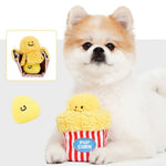 3PCS Popcorn Shaped Squeaky and Crinkle Dog Toys Set - GreenFur