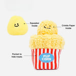 3PCS Popcorn Shaped Squeaky and Crinkle Dog Toys Set - GreenFur