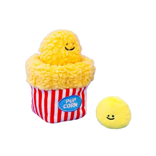 3PCS Popcorn Shaped Squeaky and Crinkle Dog Toys Set - GreenFur