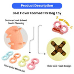 4 - Color Assorted Beef Flavor Foamed TPR Dog Chewing and Treating Toy - GreenFur