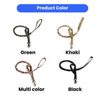 4 Color Option Outdoor Dog Walking Tactical Leash - GreenFur