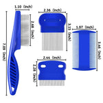 4 Pack Blue Grooming Tool Set Cat Flea Comb For Long Hair Cats - GreenFur