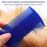 4 Pack Blue Grooming Tool Set Cat Flea Comb For Long Hair Cats - GreenFur