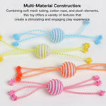 4 Pack Durable Soft Tube Cotton Rope Ball Cat Toy - GreenFur