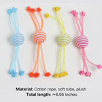 4 Pack Durable Soft Tube Cotton Rope Ball Cat Toy - GreenFur