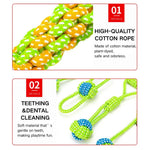 4 Pack Sets Pet Teething Playing Toys Durable Rope Knot Dog Toy - GreenFur
