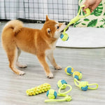 4 Pack Sets Pet Teething Playing Toys Durable Rope Knot Dog Toy - GreenFur