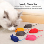 4 Pack Squeaky Realistic Mouse Shape Pet Toy Cat Interactive Toy - GreenFur