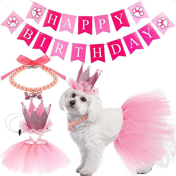 4 PCS Set Birthday Party Costume for Pets - GreenFur