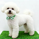 4 Pcs Set St Patrick Clover Pet Collar with Bow Decorative Accessory for Dogs and Cats - GreenFur