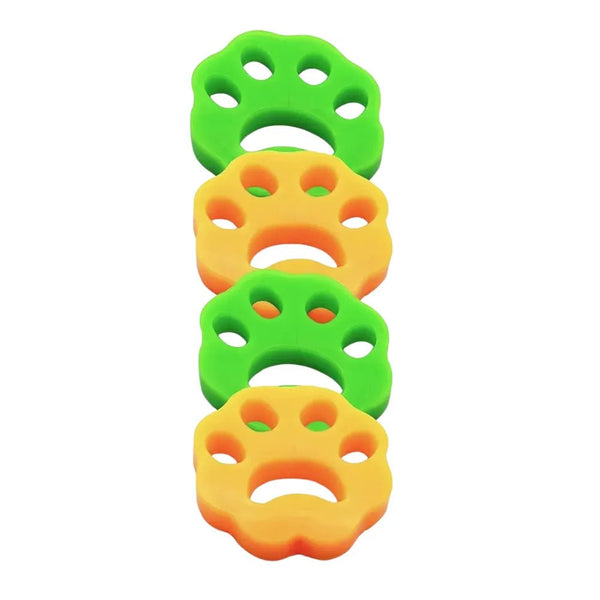 4 Pcs Washable TPE Cat Paw Shape Cat Hair Remover - GreenFur